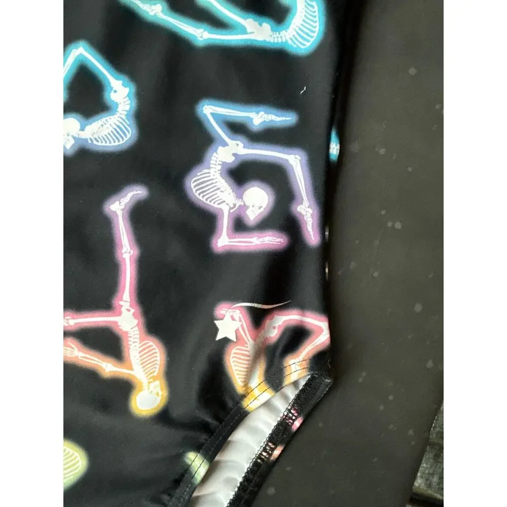 Girls DESTIRA Black Rainbow Skeleton Leotard (CXS)